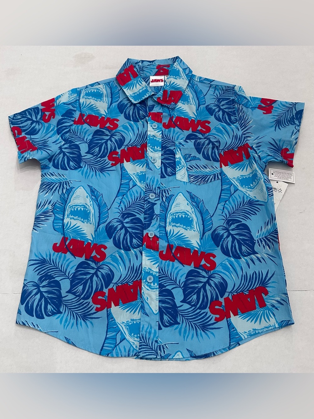 Graphic Button Up Boys Shirt with Short Sleeves, Size Medium-8 NWT's